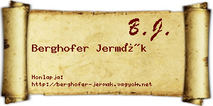 Berghofer Jermák névjegykártya